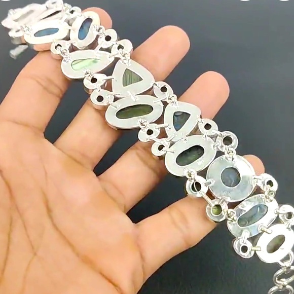 925 sterling silver Labordarite bracelet! Extraordinarily beautiful! HANDMADE!!! - Picture 5 of 15